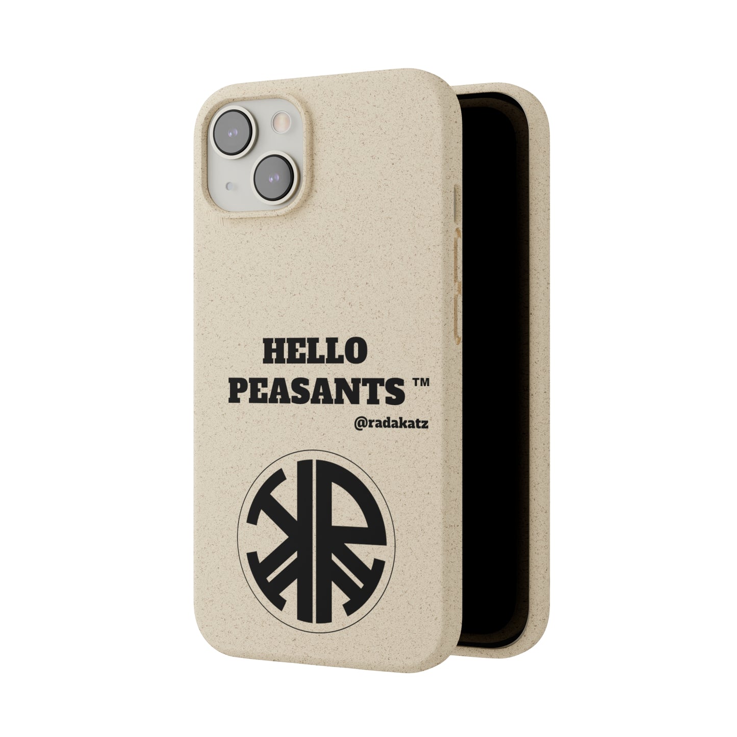 Eco-friendly Biodegradable HELLO PEASANTS ™ Phone Cases by @radakatz