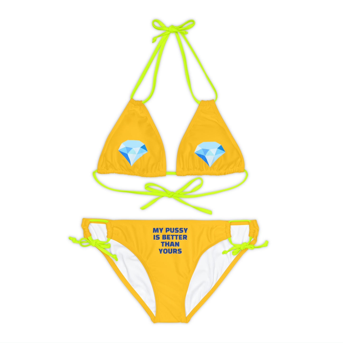 HELLO PEASANTS ™ My Pussy is Better! Strappy Designer Bikini Set by @radakatz