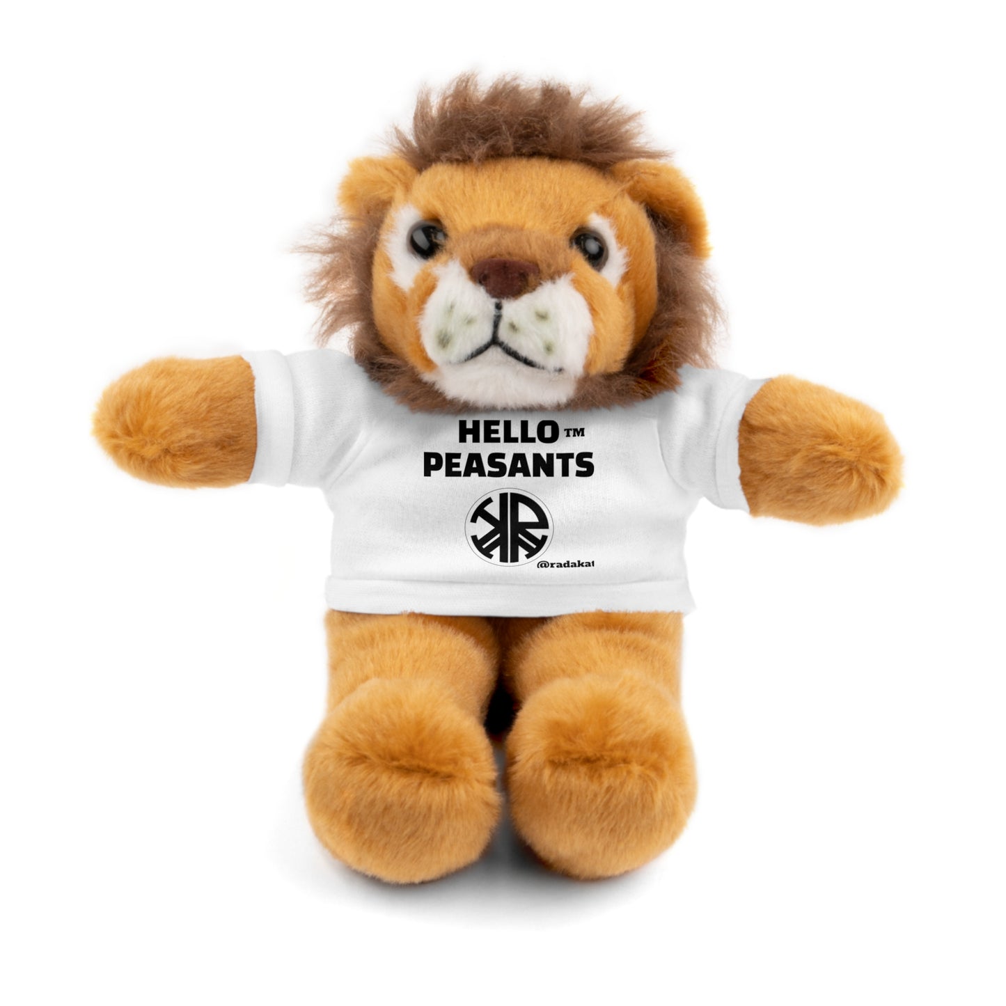 HELLO PEASANTS ™ Stuffed Animals with Rada Katz Logo Designer T-shirt by @radakatz