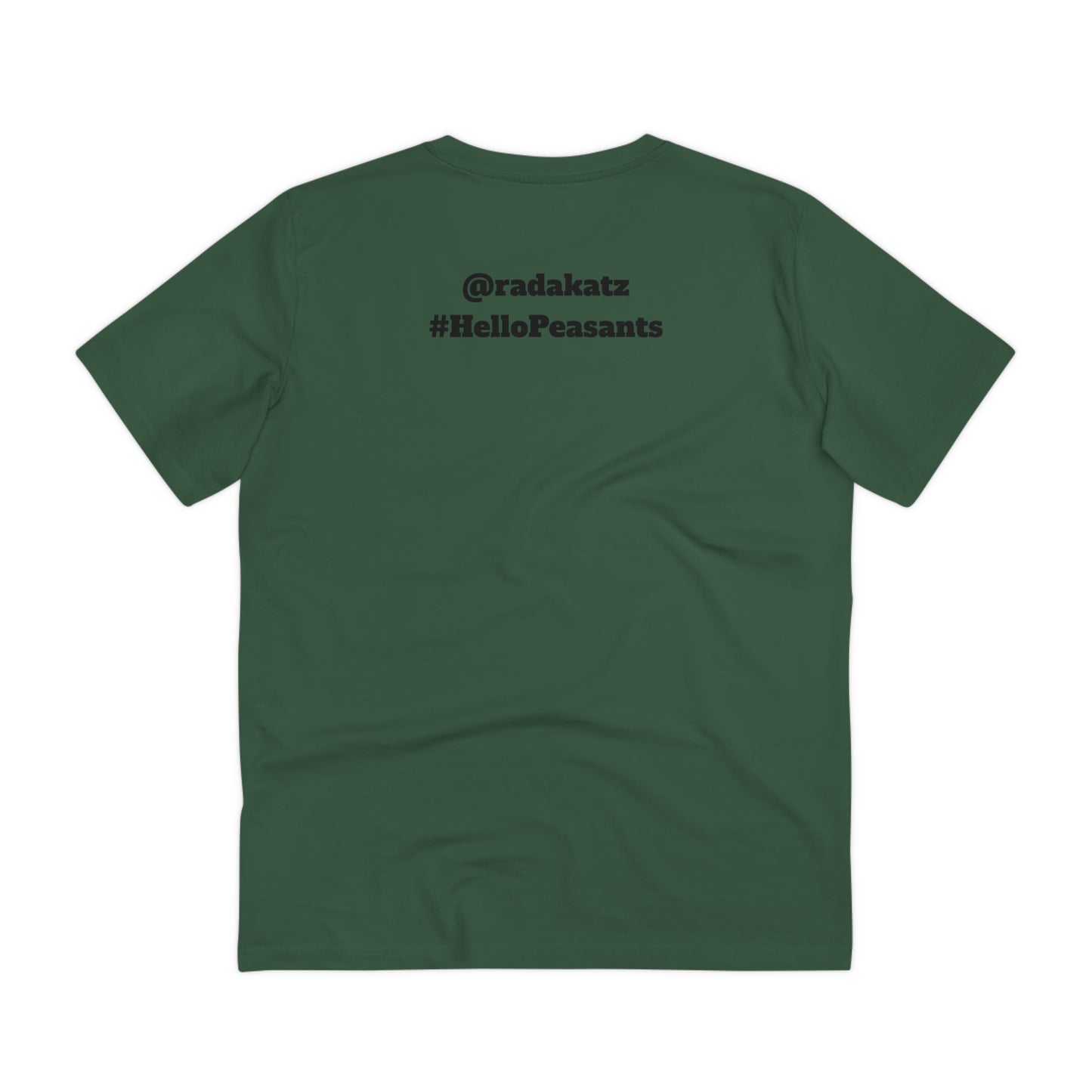 Organic Cotton HELLO PEASANTS ™ Designer Logo Unisex T-shirt by @radakatz