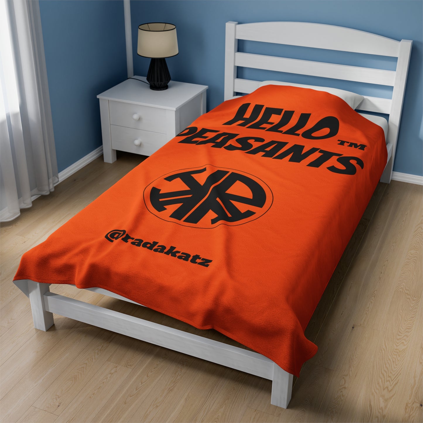 HELLO PEASANTS ™ Plush Designer Blanket by @radakatz