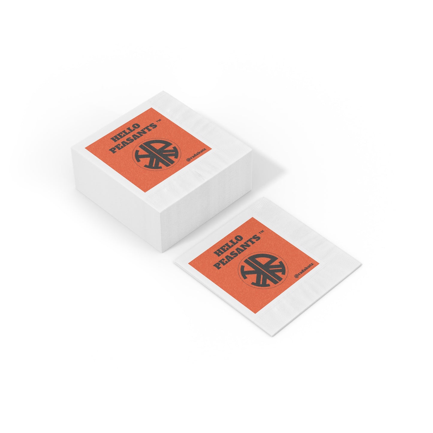 HELLO PEASANTS ™ Logo Napkins by @radakatz