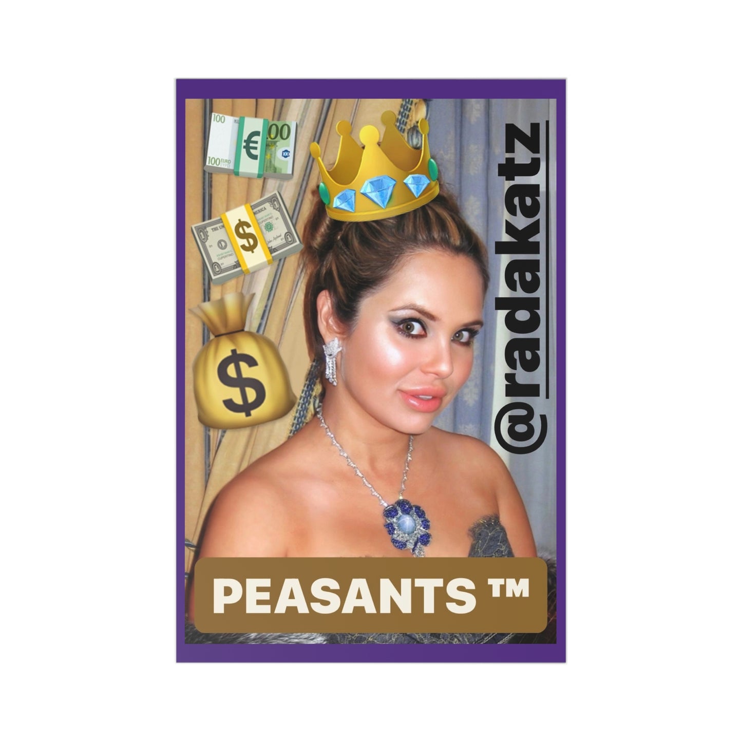 Queen Rada Katz 7 Royal Highness Postcards with envelopes HELLO PEASANTS ™ Set by @radakatz