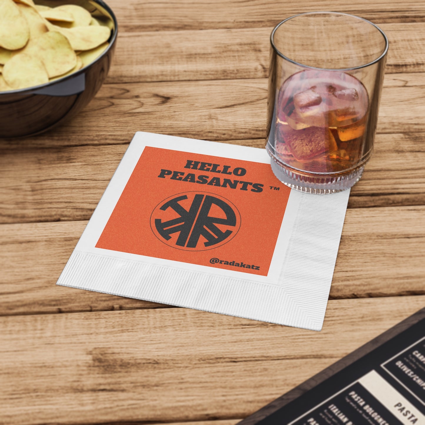 HELLO PEASANTS ™ Logo Napkins by @radakatz