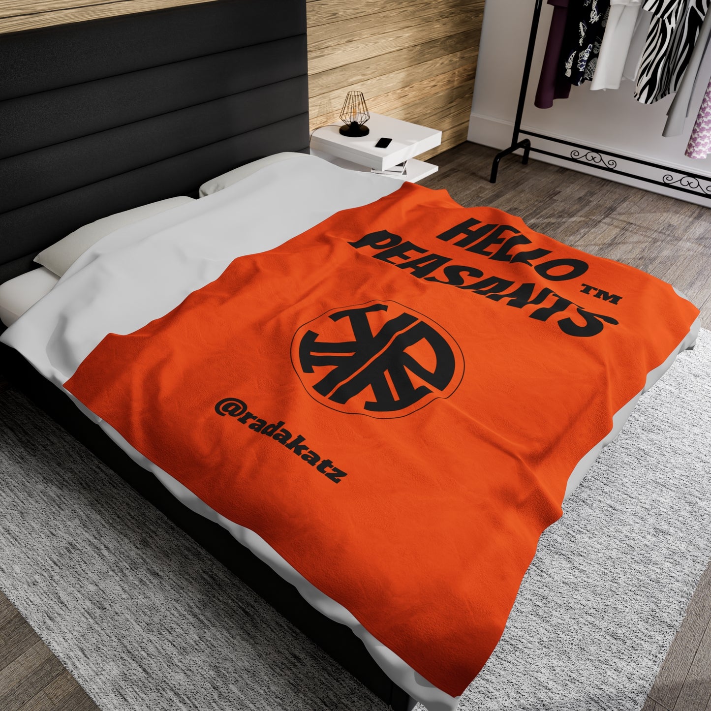 HELLO PEASANTS ™ Plush Designer Blanket by @radakatz