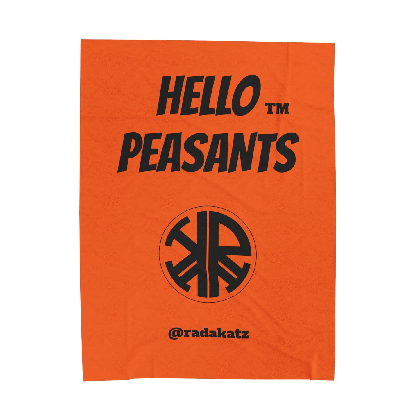 HELLO PEASANTS ™ Plush Designer Blanket by @radakatz