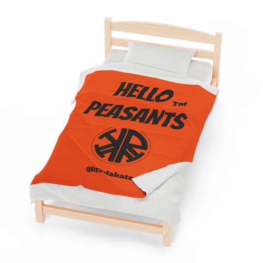 HELLO PEASANTS ™ Plush Designer Blanket by @radakatz