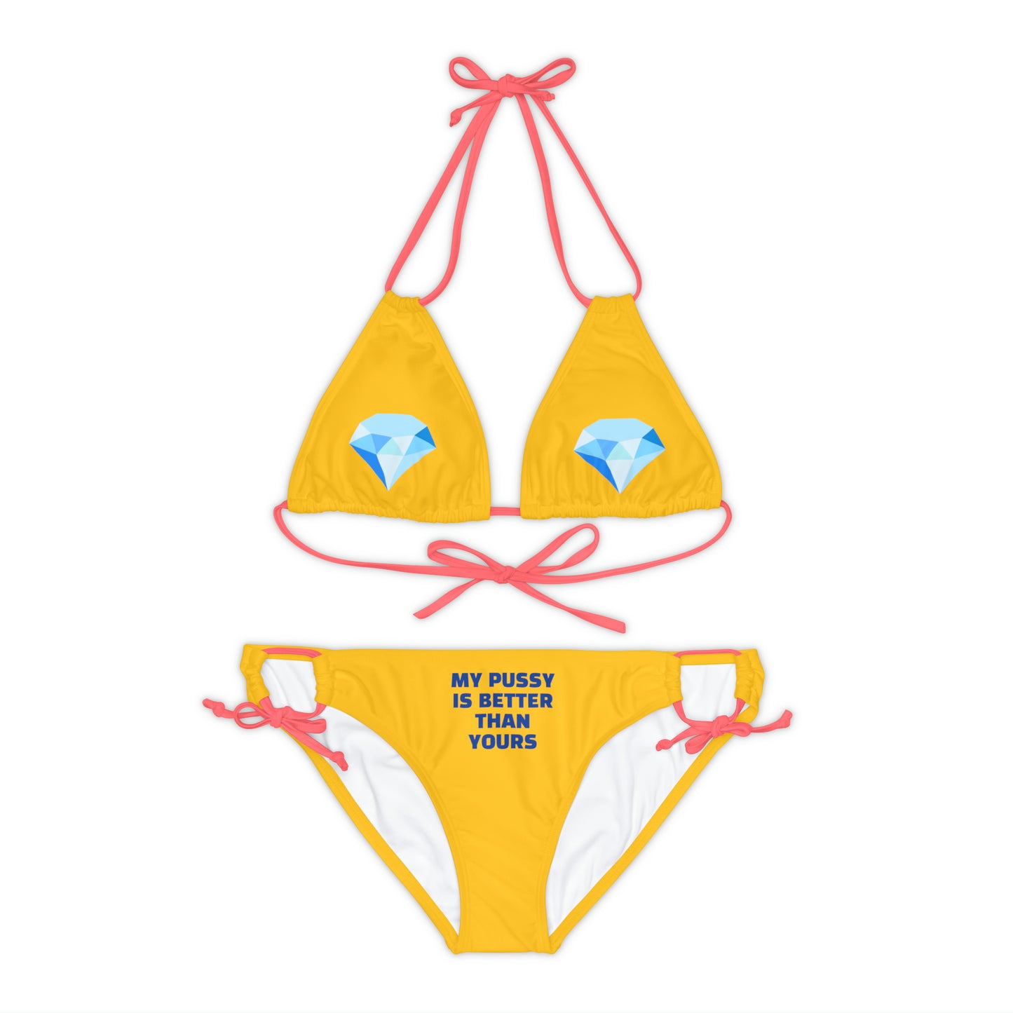 HELLO PEASANTS ™ My Pussy is Better! Strappy Designer Bikini Set by @radakatz