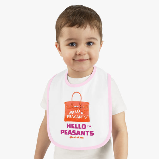 HELLO PEASANTS ™ Royal Baby Contrast Trim Jersey Bib by @radakatz