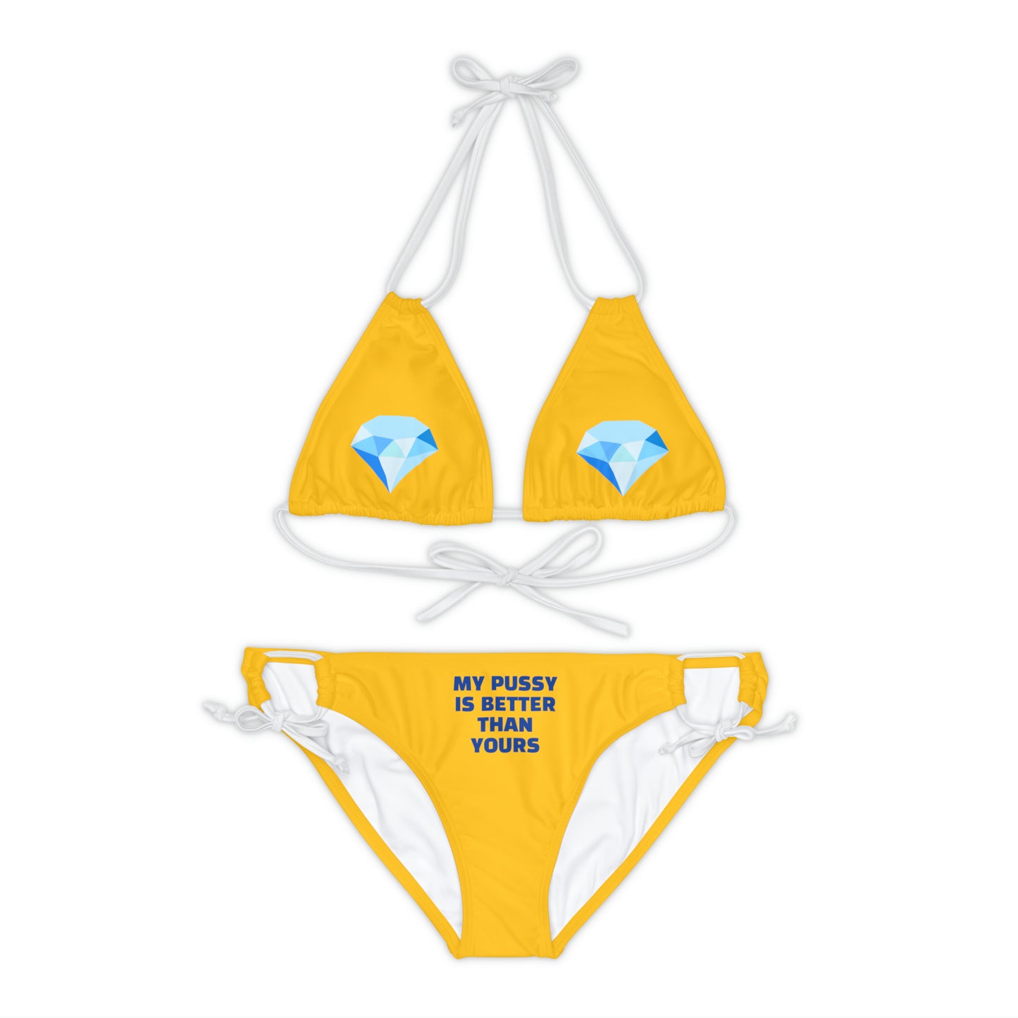 HELLO PEASANTS ™ My Pussy is Better! Strappy Designer Bikini Set by @radakatz