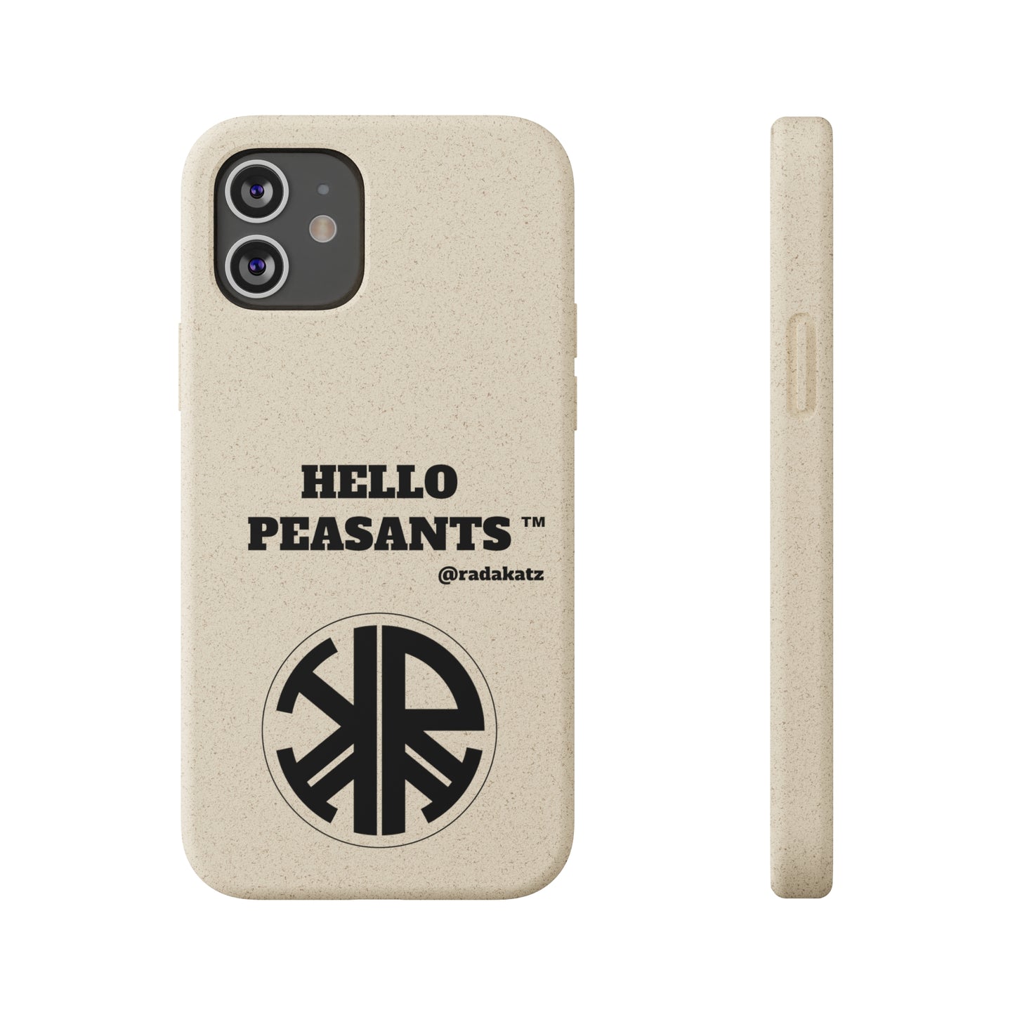 Eco-friendly Biodegradable HELLO PEASANTS ™ Phone Cases by @radakatz