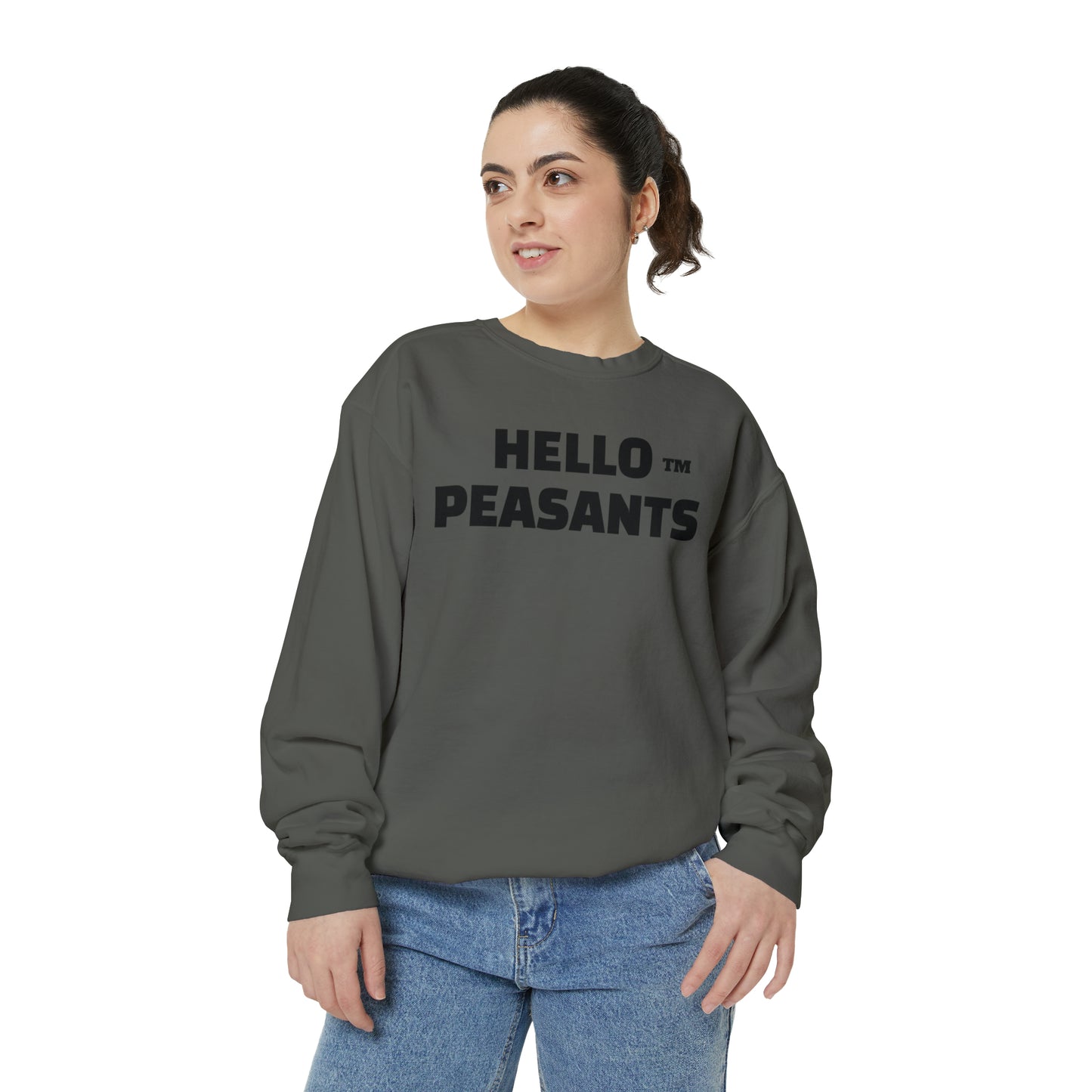 HELLO PEASANTS ™ Garment-Dyed Sweatshirt by @radakatz