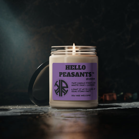 HELLO PEASANTS ™ Stinky White Sage & Lavender Soy Candle, 9oz by @radakatz