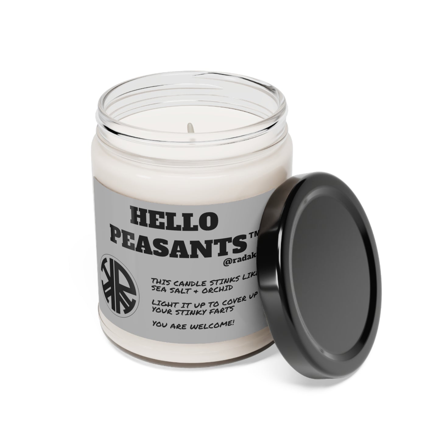 HELLO PEASANTS ™ Stinky Sea Salt & Orchid Soy Candle, 9oz by @radakatz