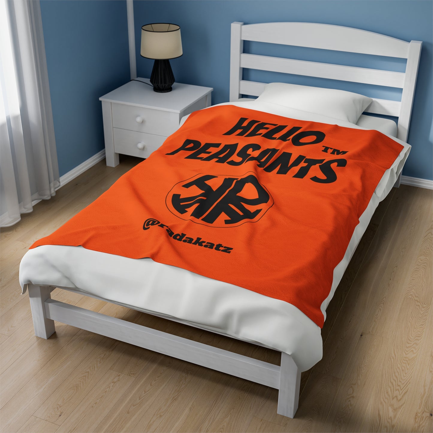 HELLO PEASANTS ™ Plush Designer Blanket by @radakatz