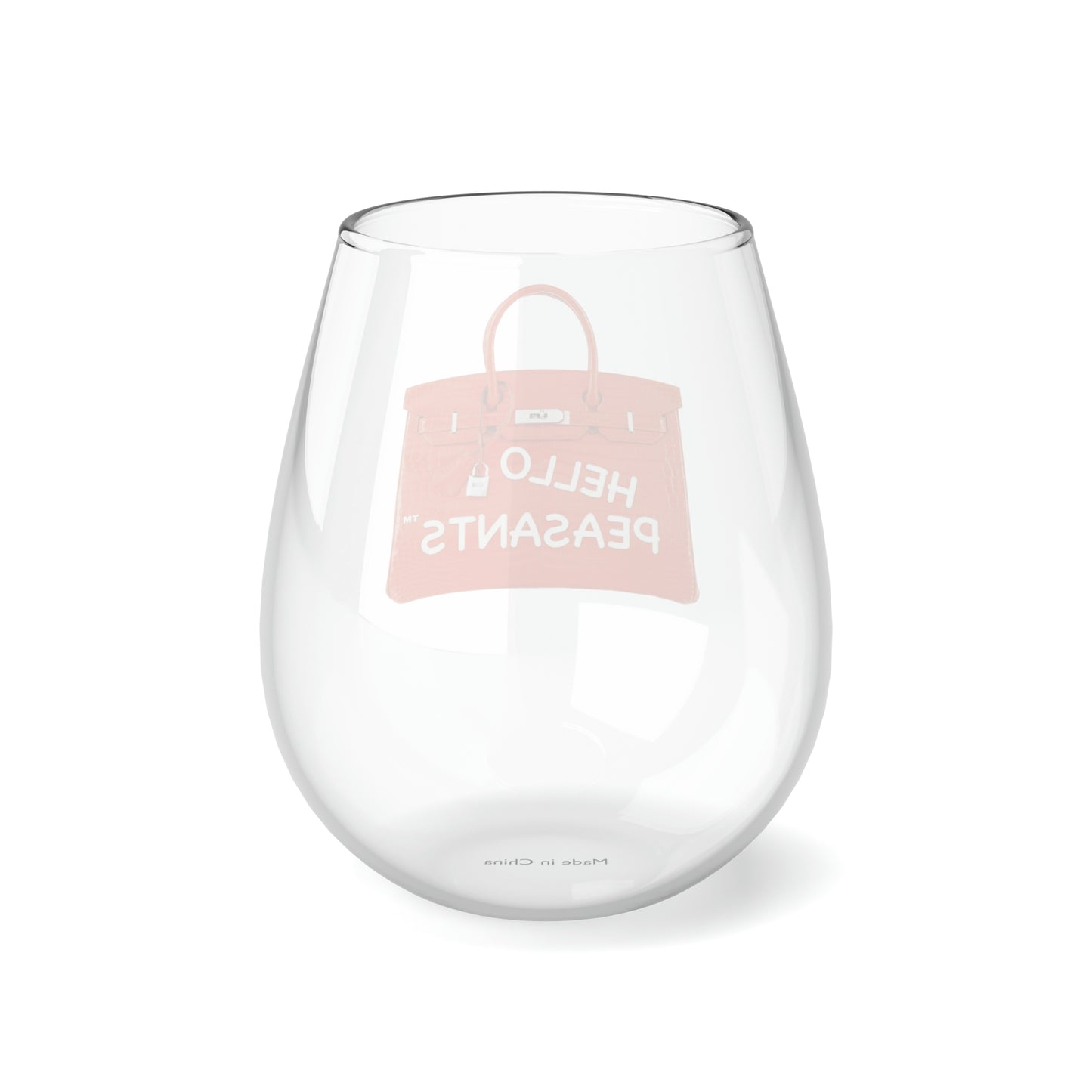 HELLO PEASANTS ™ Stemless Wine Glass, 11.75oz designed by @radakatz