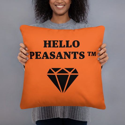 For all my Diamond Queens! Orange Hello Peasants ™ pillow by @radakatz