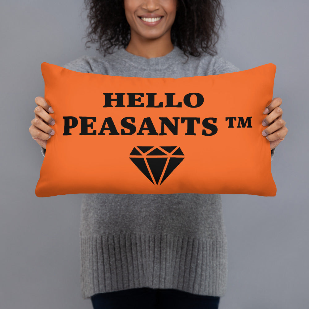 For all my Diamond Queens! Orange Hello Peasants ™ pillow by @radakatz