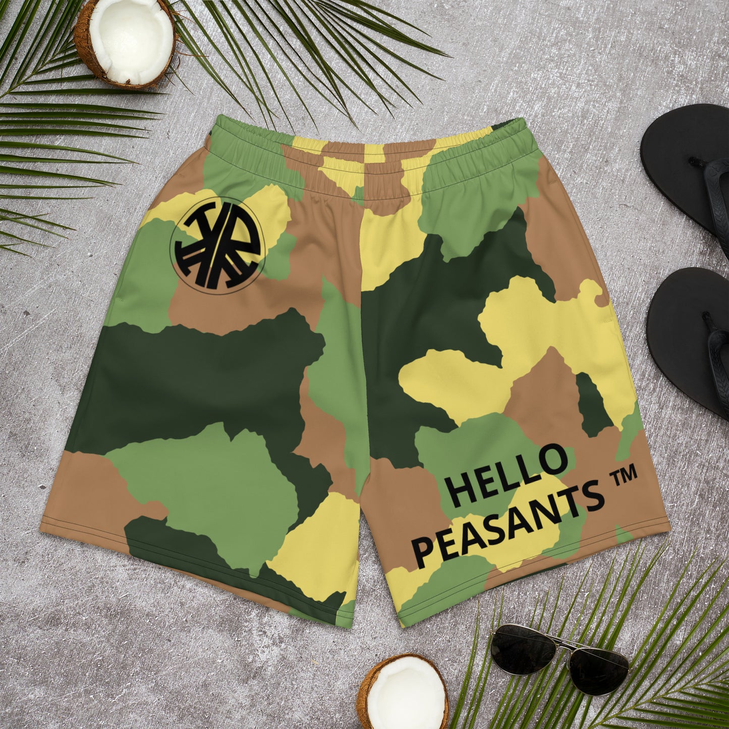 Men's HELLO PEASANTS ™ Eco-friendly Recycled Fabric Athletic Shorts by @radakatz