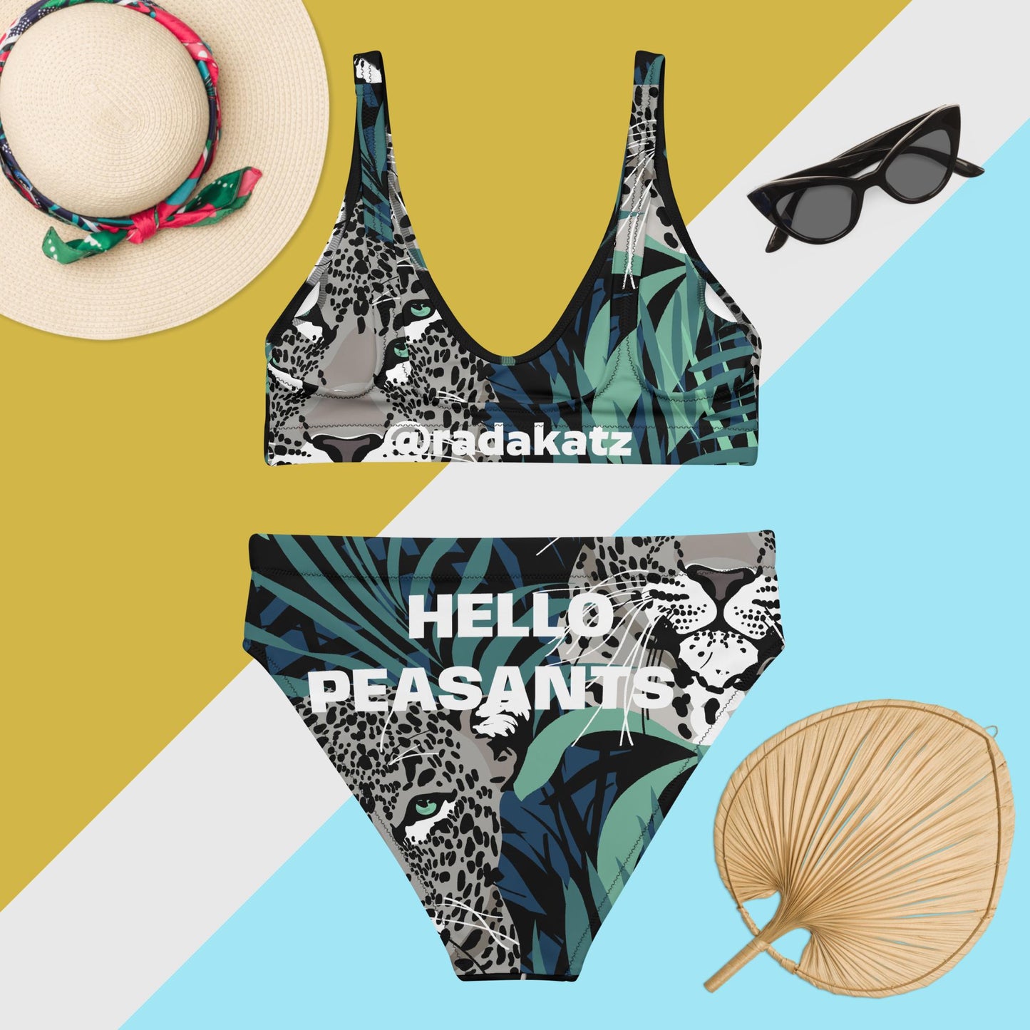 Purr-fect Designer Hello Peasants ™ high-waisted bikini by @radakatz