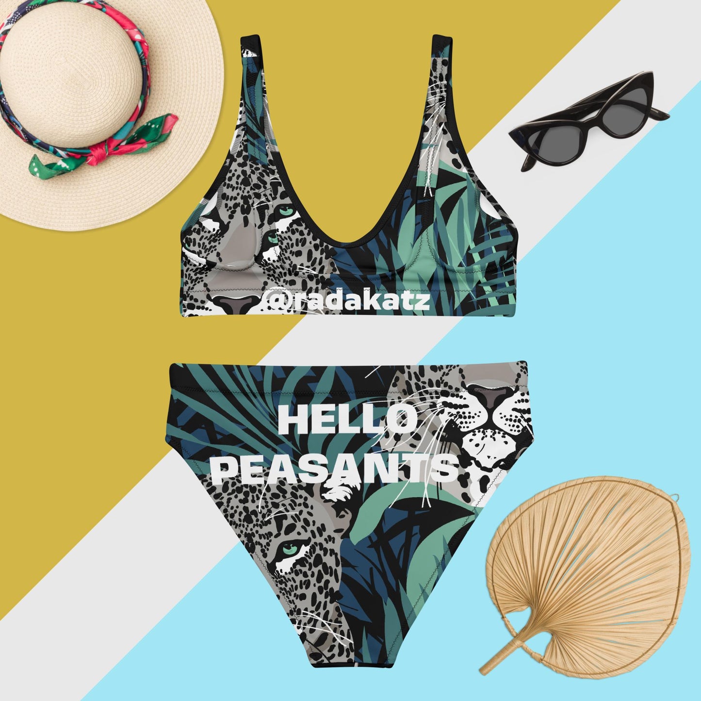 Purr-fect Designer Hello Peasants ™ high-waisted bikini by @radakatz
