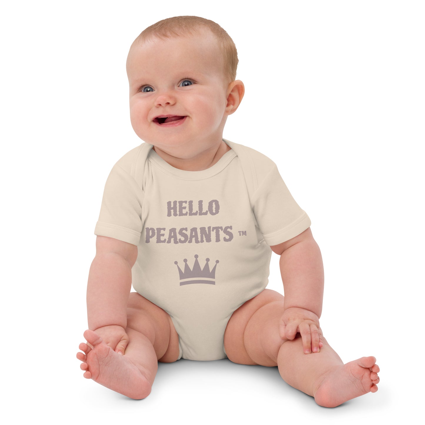 Royal Baby! HELLO PEASANTS ™ Organic cotton baby bodysuit by @radakatz