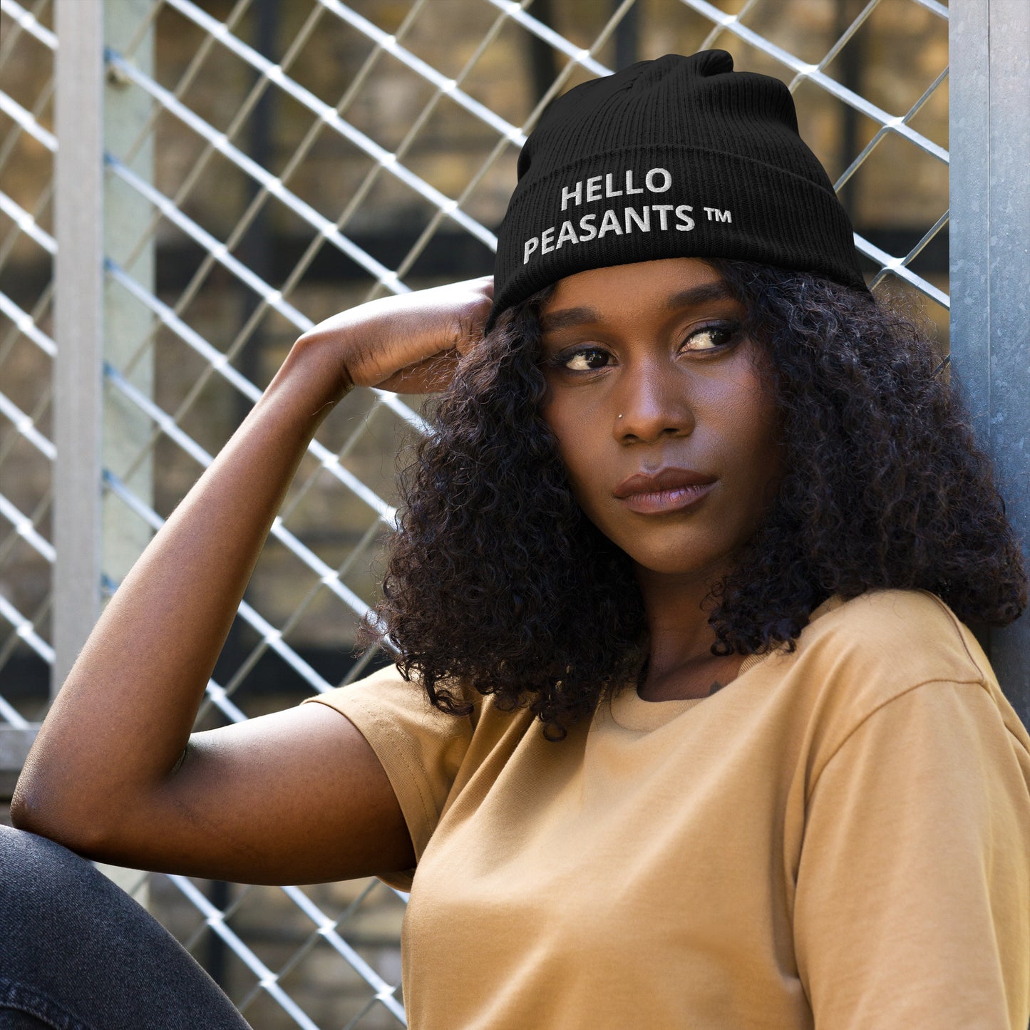 HELLO PEASANTS ™Organic cotton ribbed beanie by @radakatz