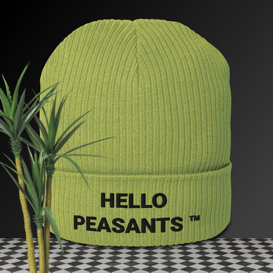 Organic cotton HELLO PEASANTS ™ ribbed beanie by @radakatz