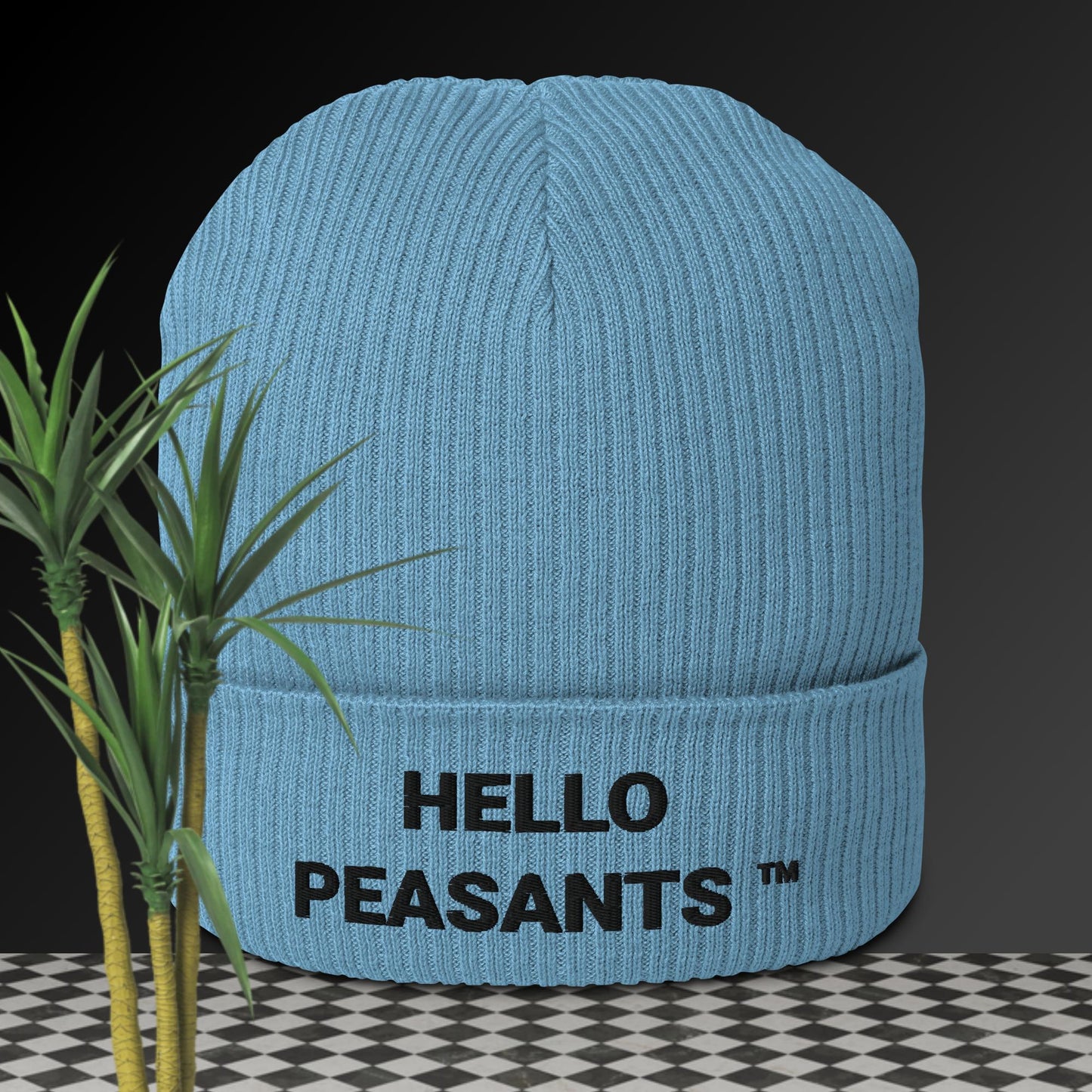 Organic cotton HELLO PEASANTS ™ ribbed beanie by @radakatz