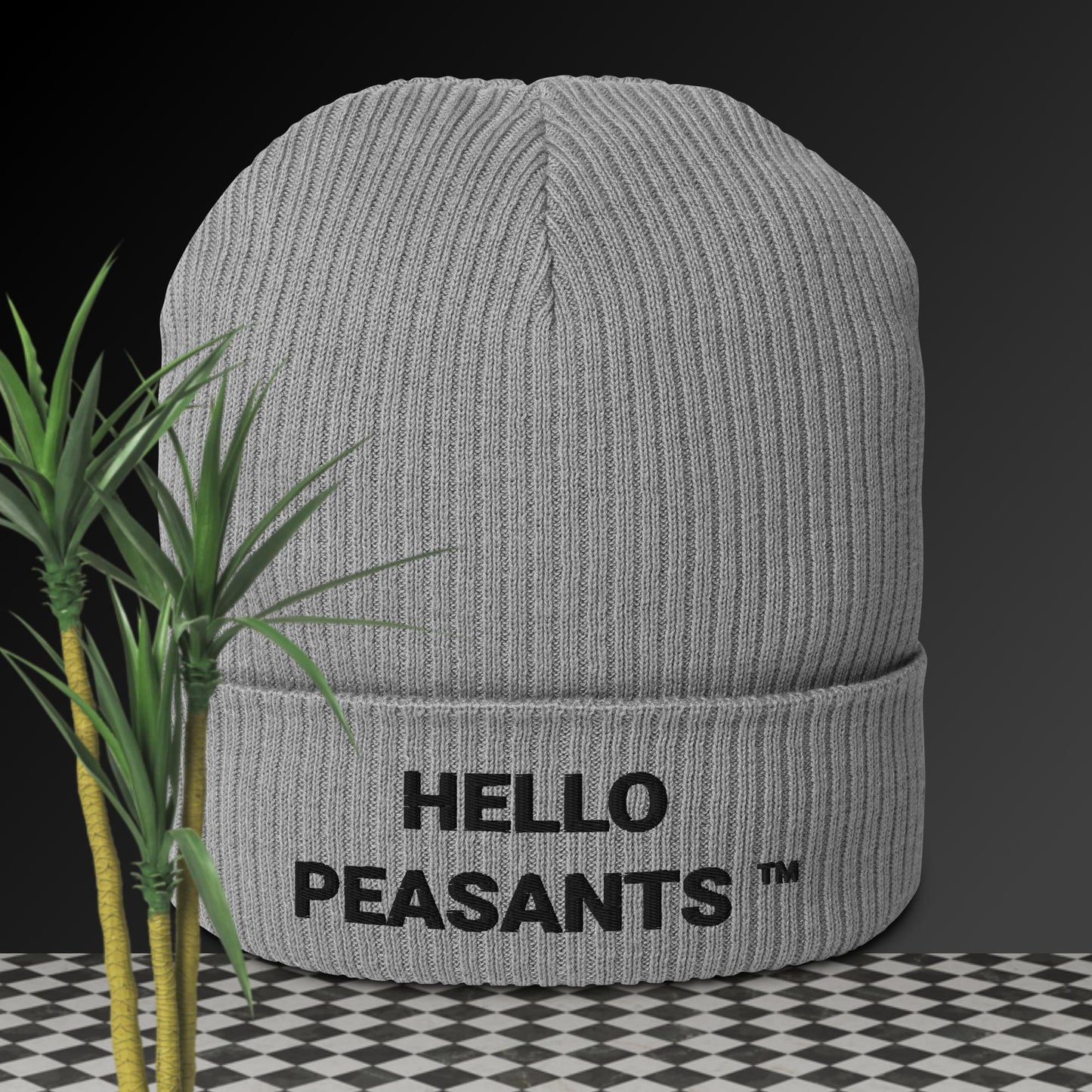 Organic cotton HELLO PEASANTS ™ ribbed beanie by @radakatz