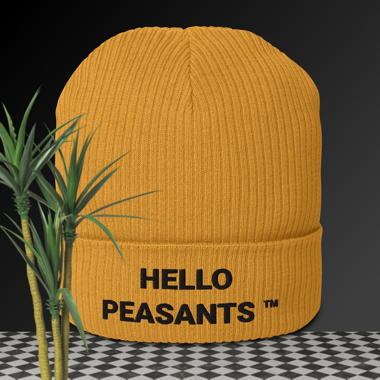 Organic cotton HELLO PEASANTS ™ ribbed beanie by @radakatz