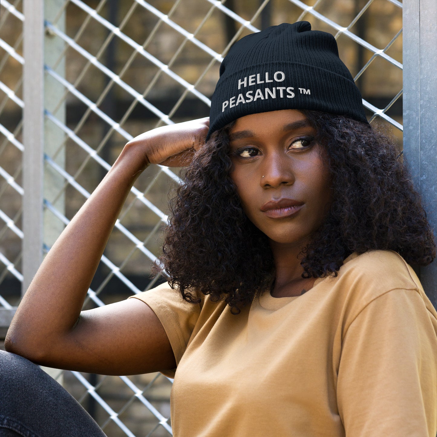 HELLO PEASANTS ™Organic cotton ribbed beanie by @radakatz