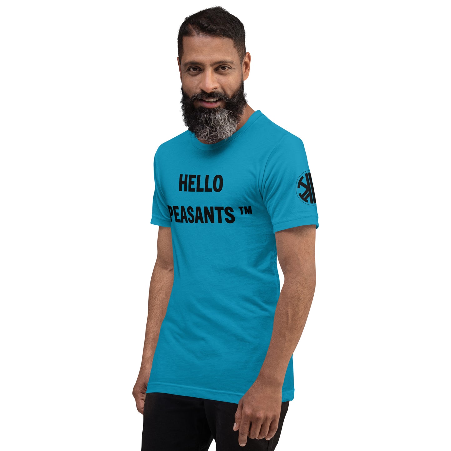 HelloPeasants ™  Unisex 100% cotton t-shirt designed by Your Queen @radakatz