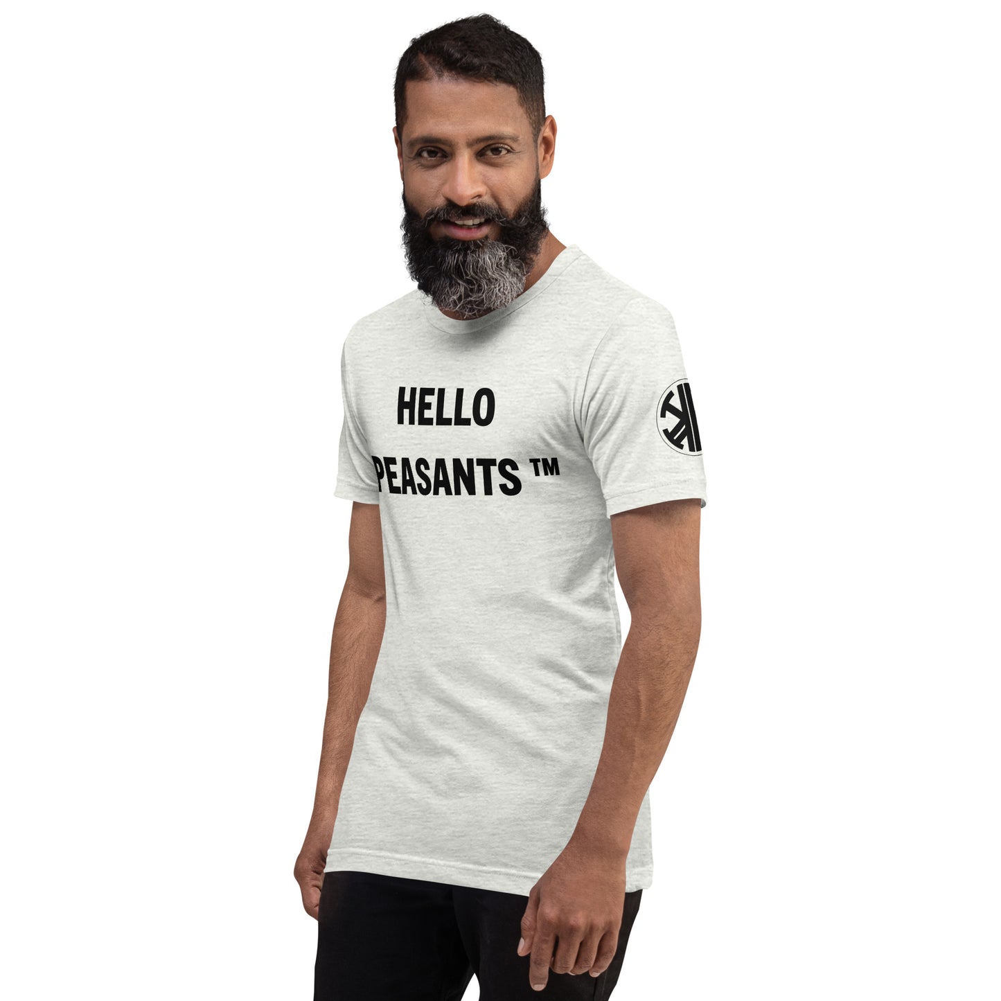 HelloPeasants ™  Unisex 100% cotton t-shirt designed by Your Queen @radakatz