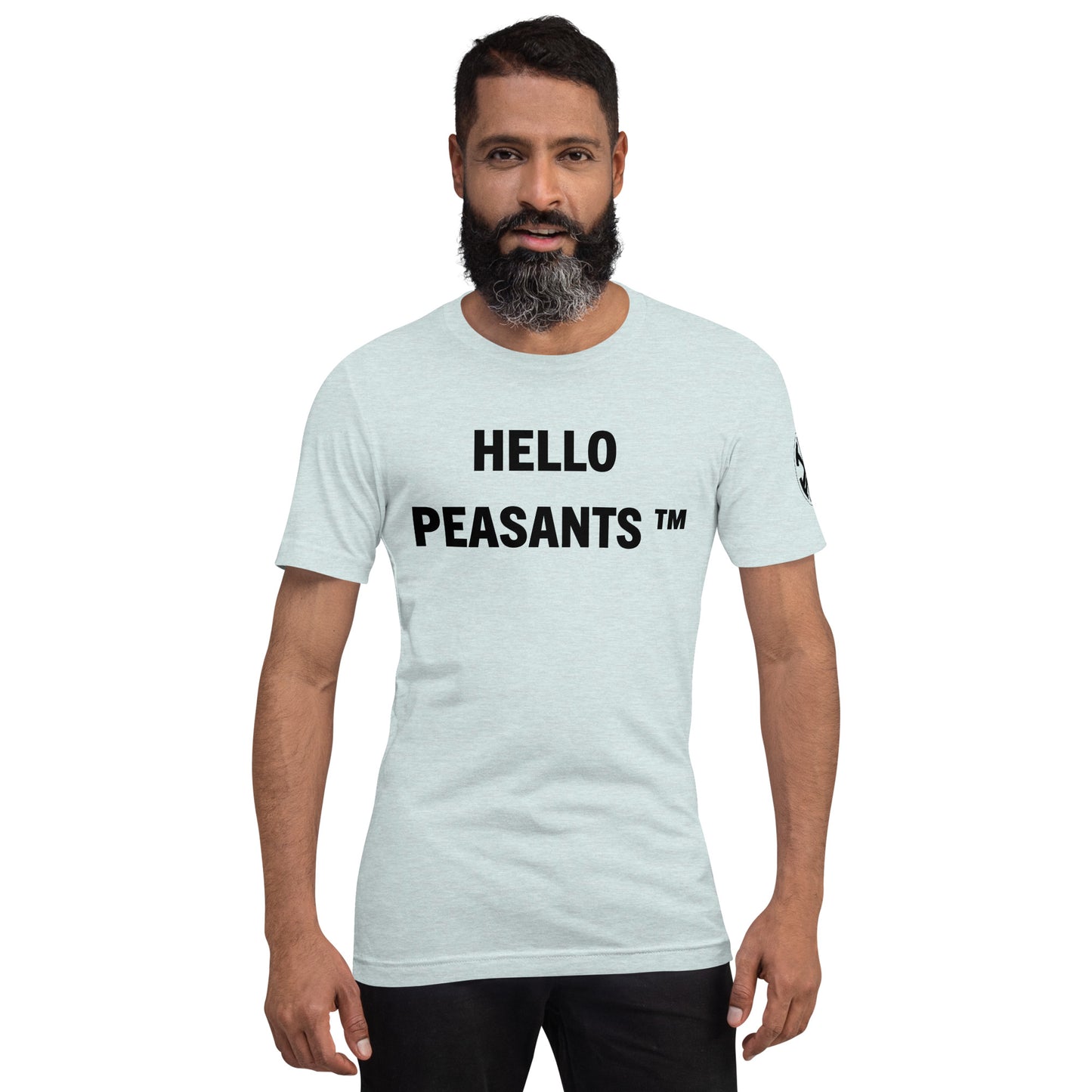 HelloPeasants ™  Unisex 100% cotton t-shirt designed by Your Queen @radakatz