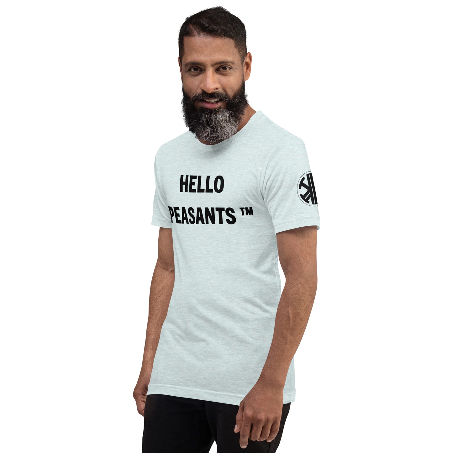 HelloPeasants ™  Unisex 100% cotton t-shirt designed by Your Queen @radakatz
