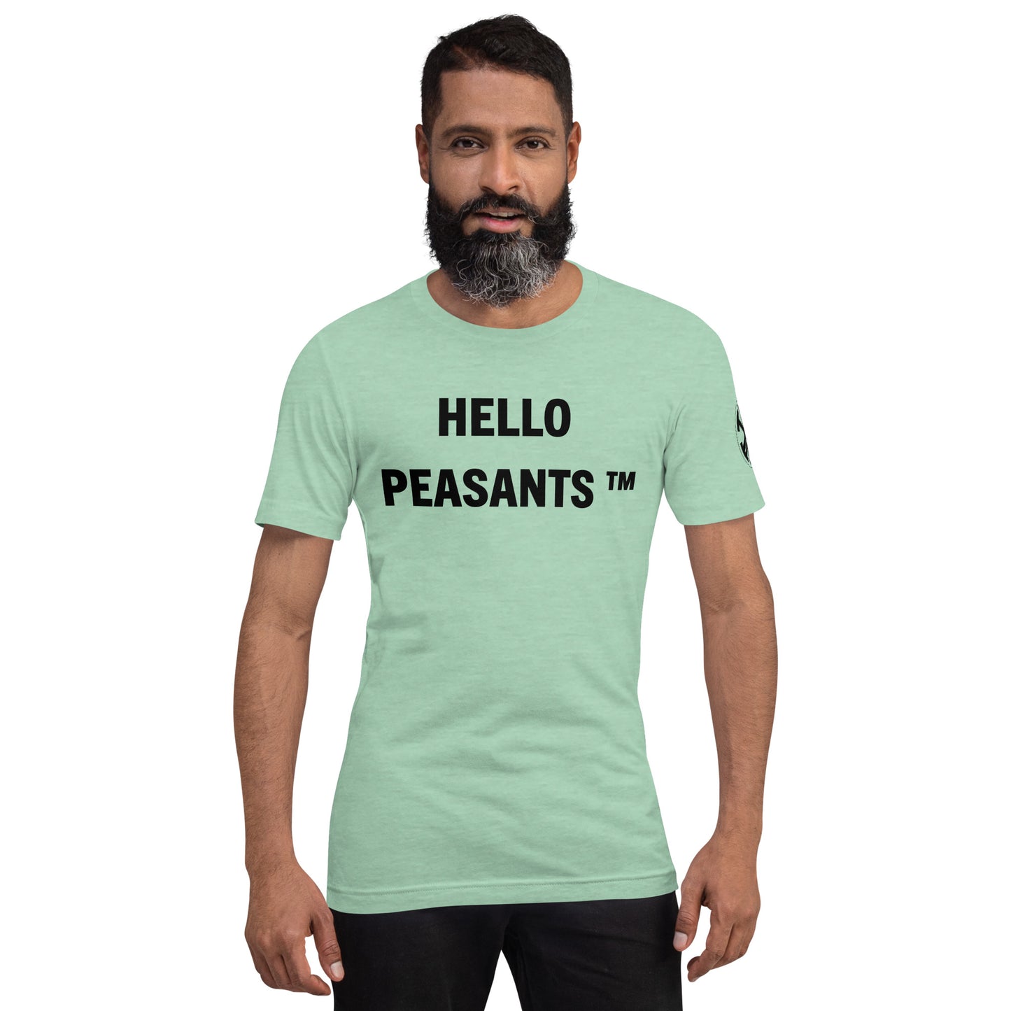 HelloPeasants ™  Unisex 100% cotton t-shirt designed by Your Queen @radakatz