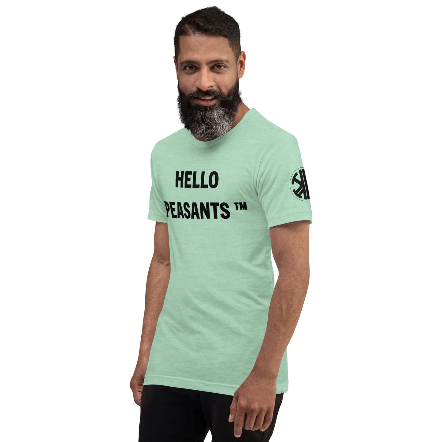 HelloPeasants ™  Unisex 100% cotton t-shirt designed by Your Queen @radakatz