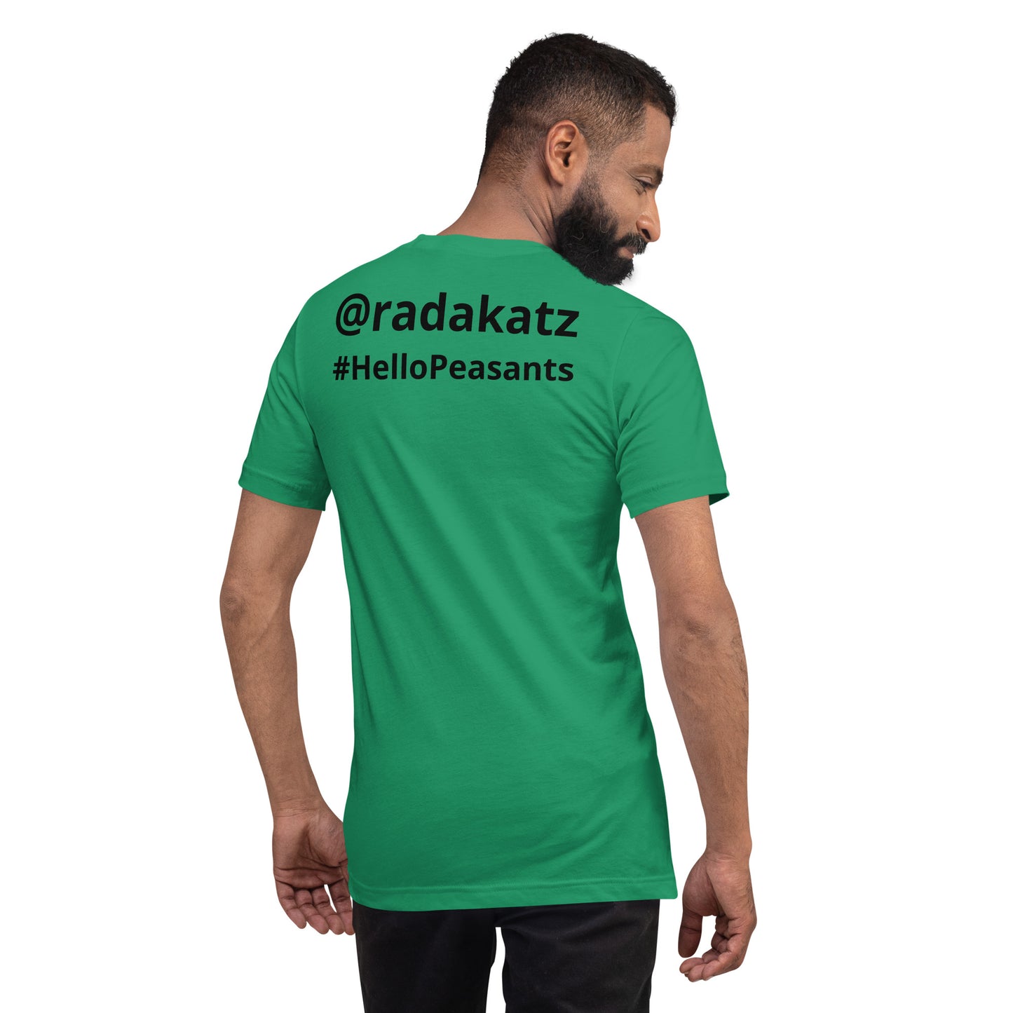 HelloPeasants ™  Unisex 100% cotton t-shirt designed by Your Queen @radakatz