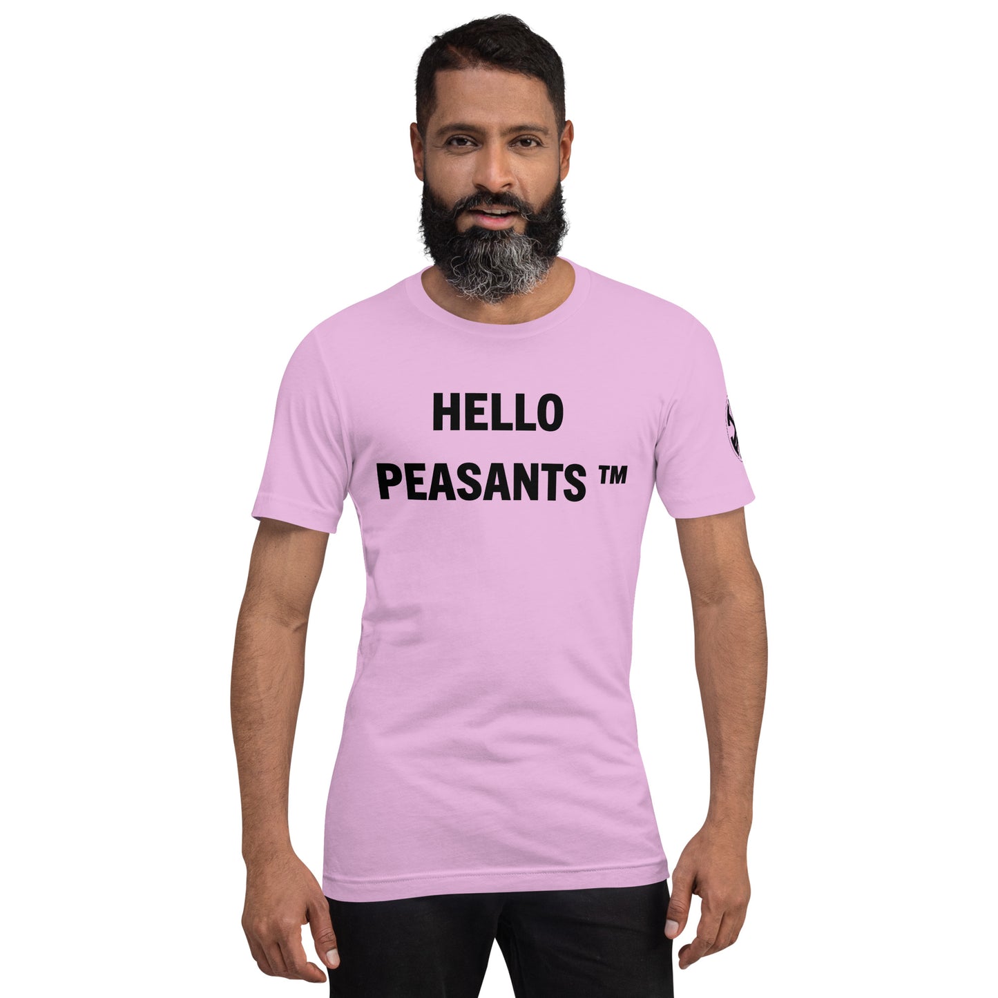 HelloPeasants ™  Unisex 100% cotton t-shirt designed by Your Queen @radakatz