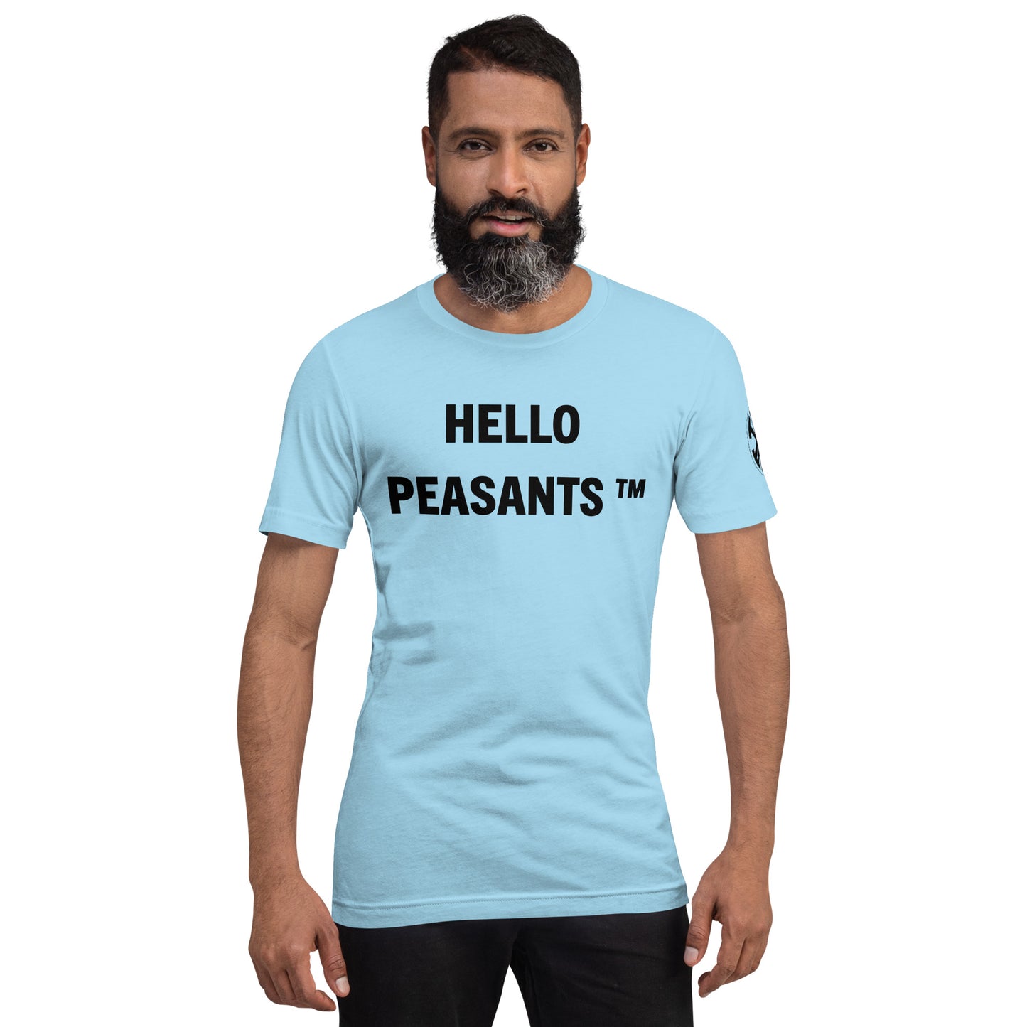 HelloPeasants ™  Unisex 100% cotton t-shirt designed by Your Queen @radakatz
