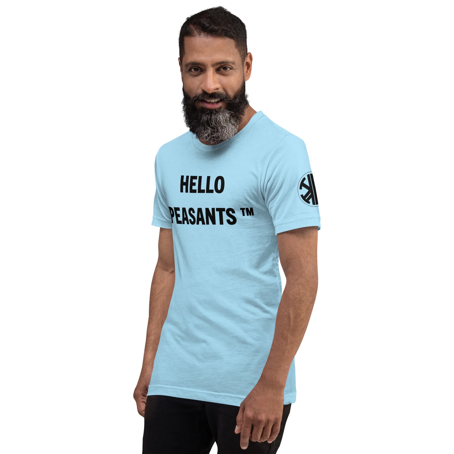 HelloPeasants ™  Unisex 100% cotton t-shirt designed by Your Queen @radakatz