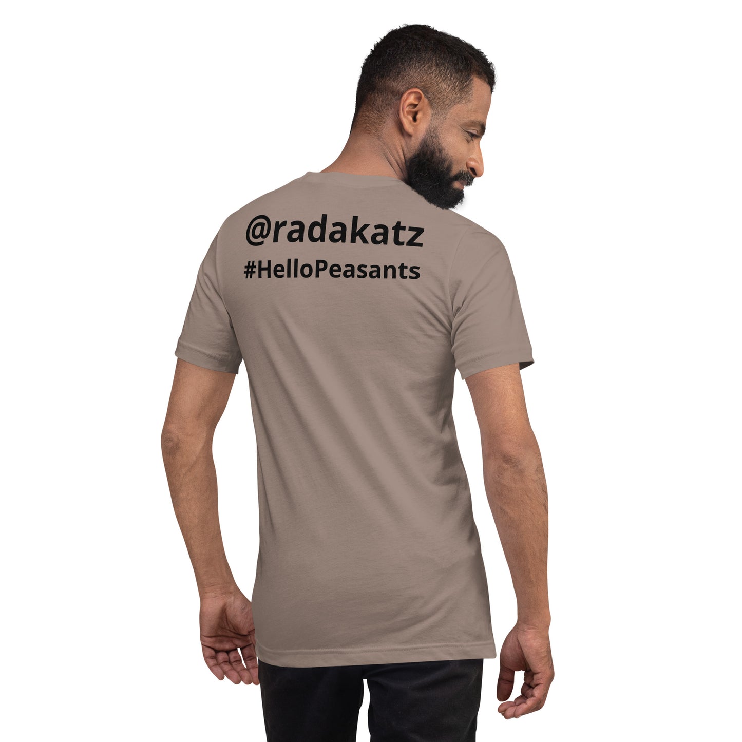 HelloPeasants ™  Unisex 100% cotton t-shirt designed by Your Queen @radakatz