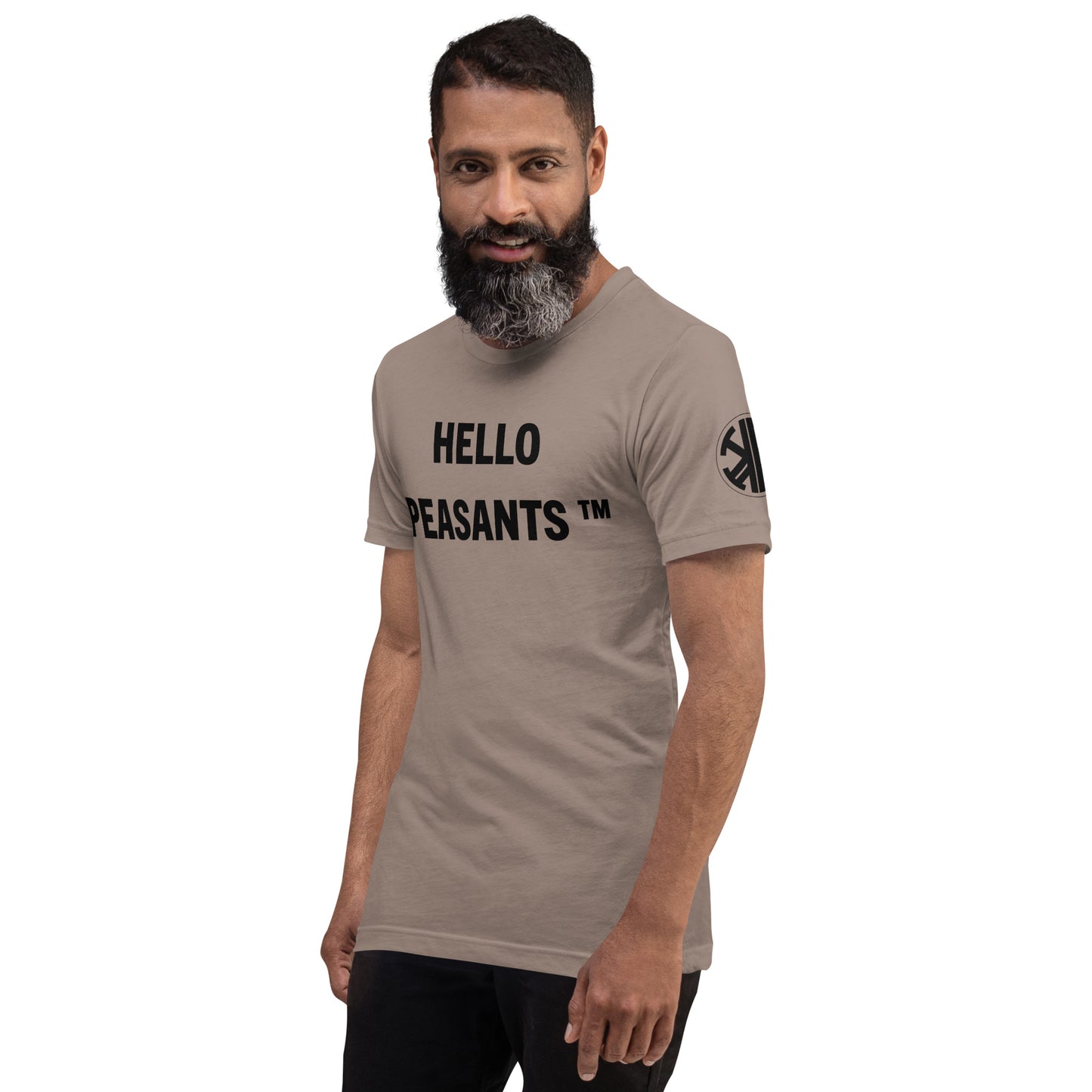 HelloPeasants ™  Unisex 100% cotton t-shirt designed by Your Queen @radakatz