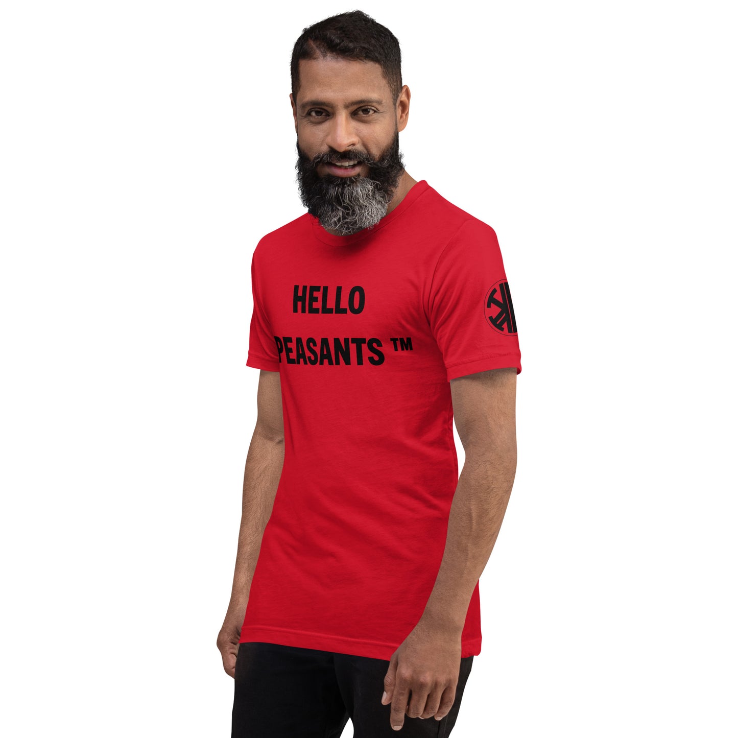 HelloPeasants ™  Unisex 100% cotton t-shirt designed by Your Queen @radakatz
