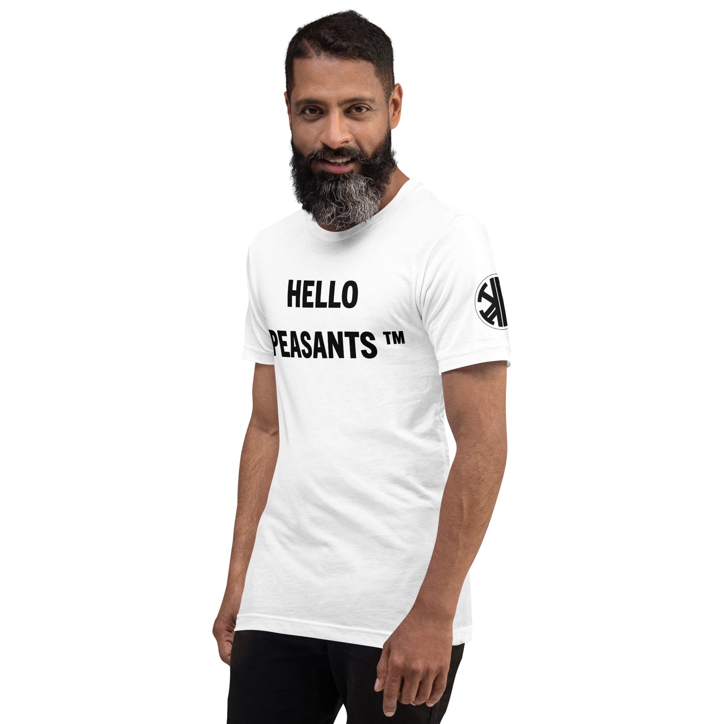 HelloPeasants ™  Unisex 100% cotton t-shirt designed by Your Queen @radakatz