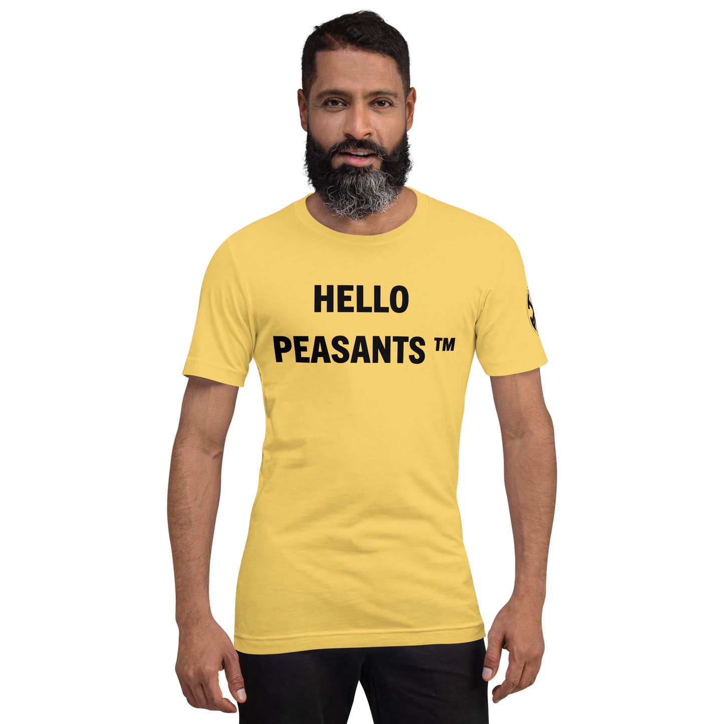 HelloPeasants ™  Unisex 100% cotton t-shirt designed by Your Queen @radakatz