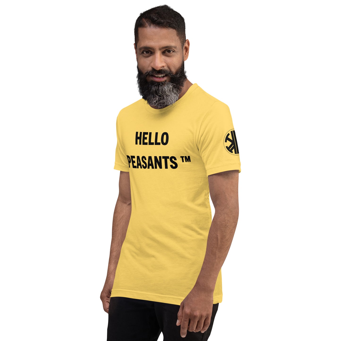 HelloPeasants ™  Unisex 100% cotton t-shirt designed by Your Queen @radakatz