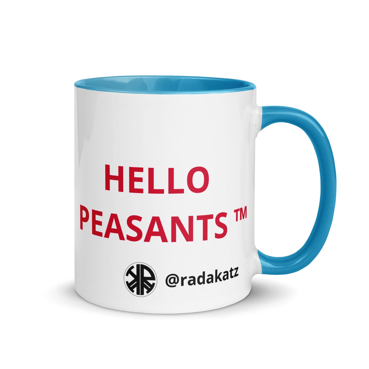 HELLO PEASANTS ™ Designer Mug by @radakatz