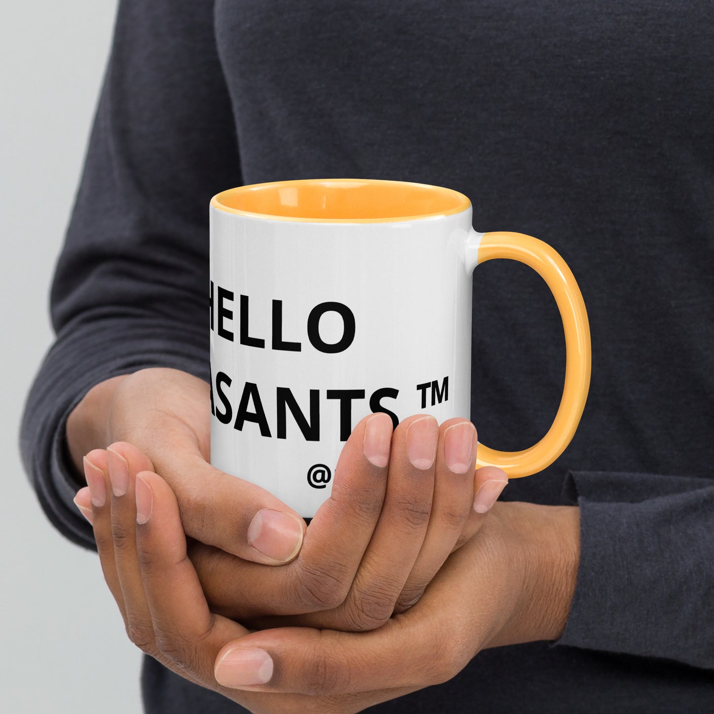 Hello Peasants ™ Mug with Colorful Personality by @radakatz